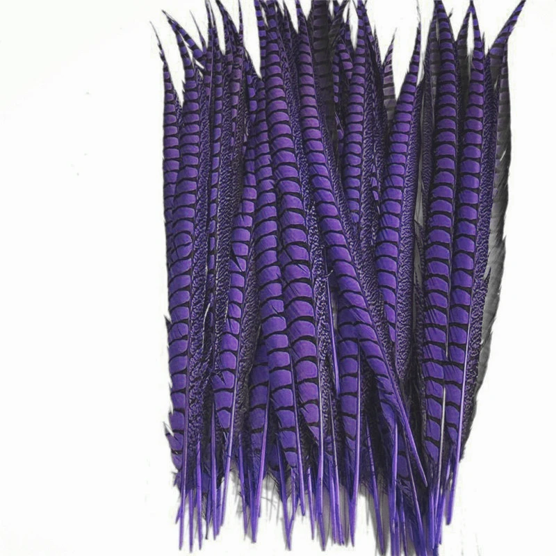 Purple 10 шт./партия Алмазный фазан перья из хвоста фазана для рукоделия 12-14 дюймов 30-35 см Свадебные украшения натуральные перья фазана - Цвет: Purple