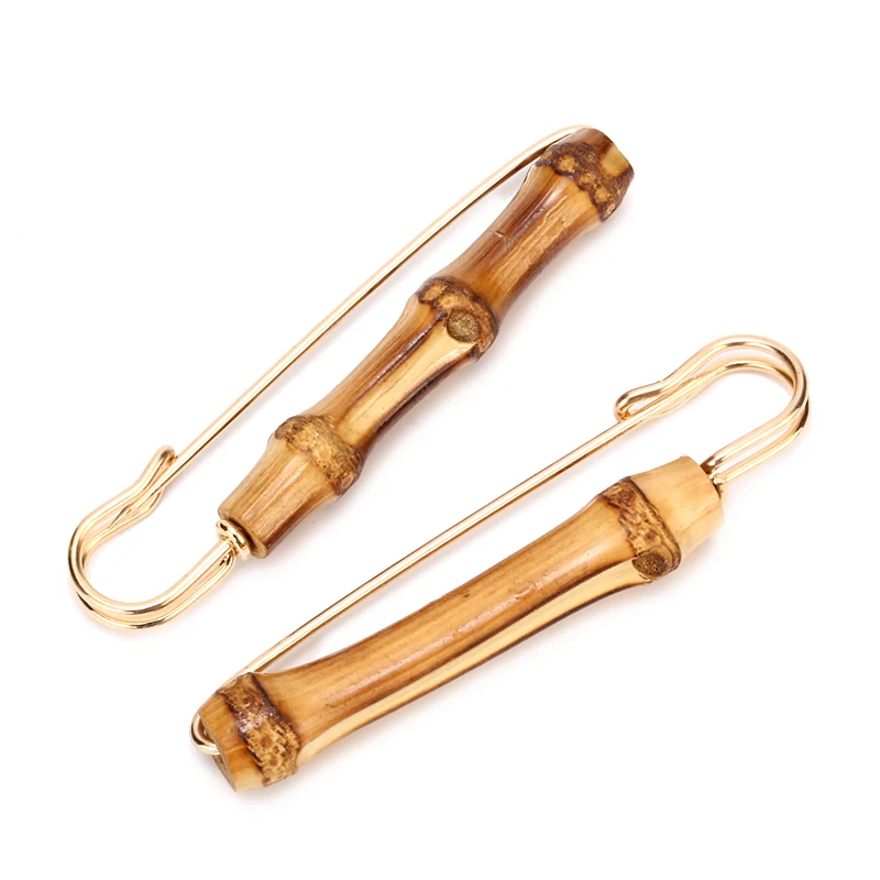 Брошь из натурального бамбука для одежды зажим свитера | Украшения и аксессуары