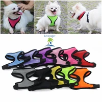 candy color soft mesh pet dog harness safety vest adjustable collar for dog cat xsxl