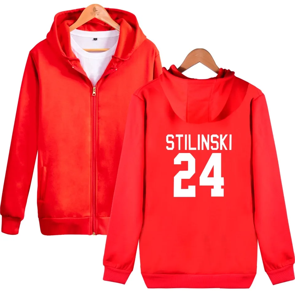 Stilinski 24 Подростковая модная хип хоп толстовка с капюшоном на молнии для мужчин и
