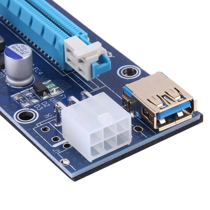 60 см PCIe PCI E Express Riser Card 1x к 16x USB 3 0 кабель для передачи данных SATA 15pin 6Pin источник
