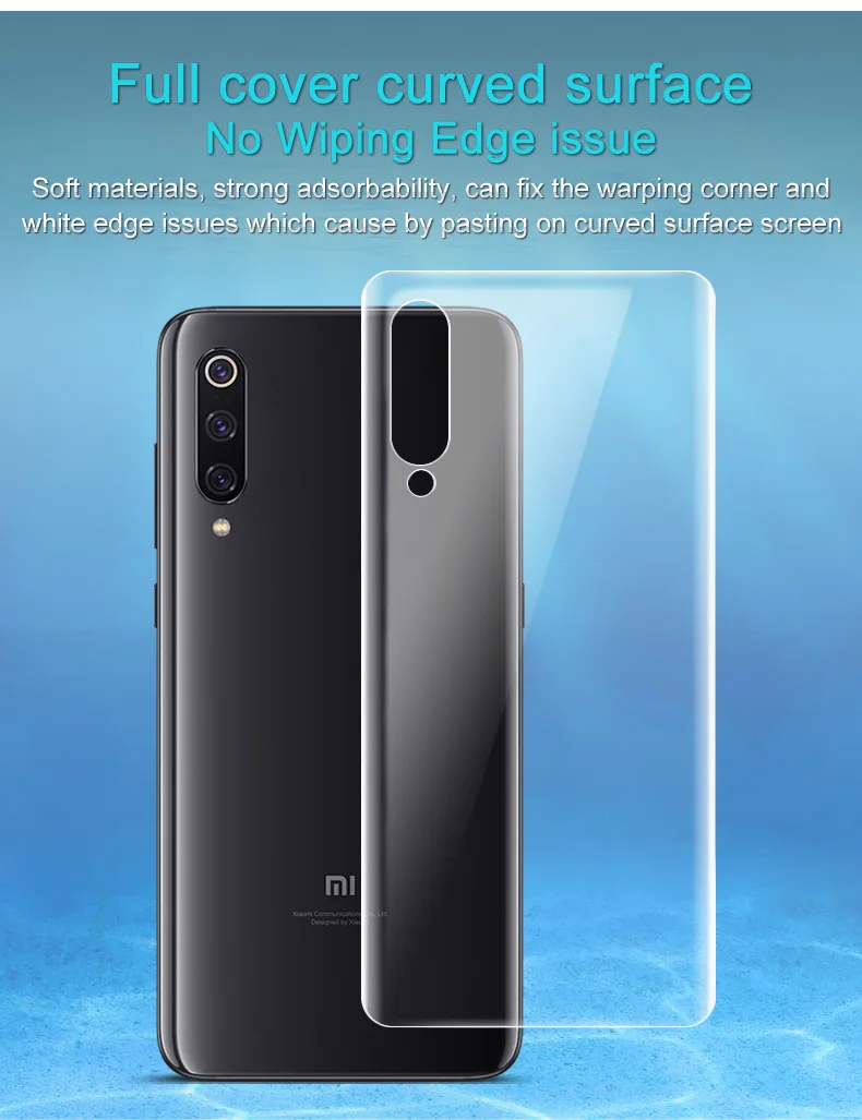 Imak Гидрогелевая пленка для Xiao mi 9 mi 9 Lite Pro задняя Передняя Задняя Защитная Прозрачная Олеофобная пленка