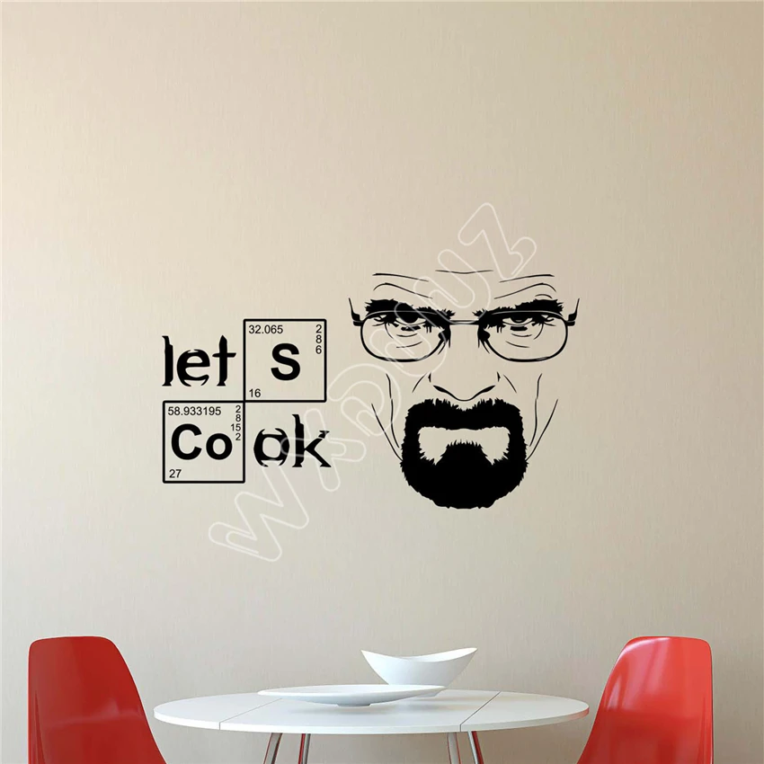 WXDUUZ Let's Cook Breaking Bad Наклейка на стену, Виниловая наклейка, художественная Настенная Наклейка для гостиной, домашний декор B240
