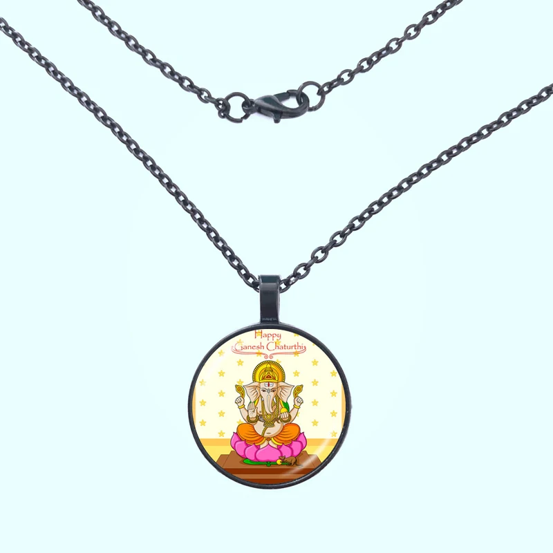 Ожерелье с подвеской god Ganesh Ganesha Бог удачи индиистский слон Будда духовная