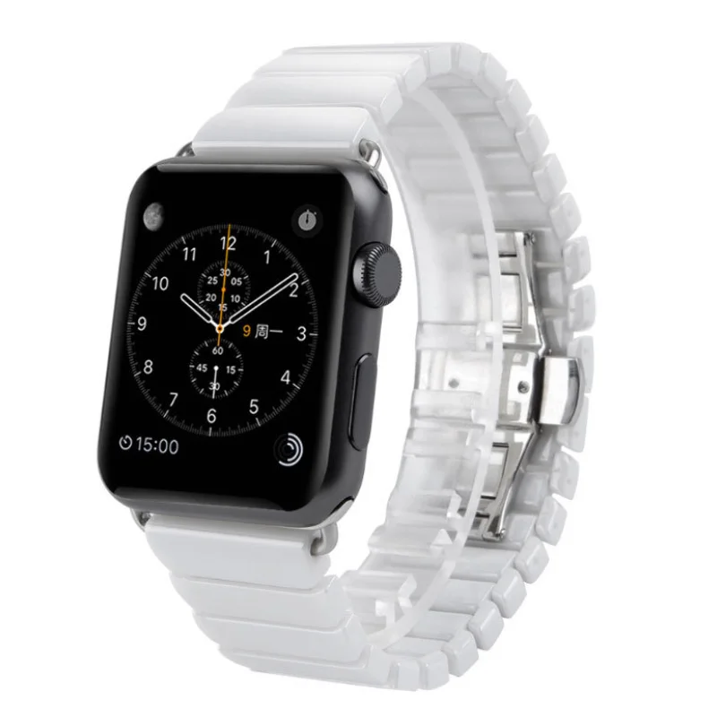 Стильный применимый Apple Watch керамический ремешок часов Quick Release Bar наручные часы ремешок Белый Черный часы ремень не выцветает 38 мм 42 мм
