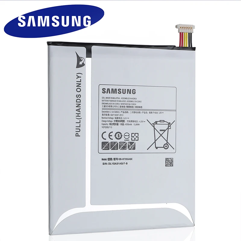 Оригинальная батарея Samsung EB-BT355ABE для Samsung GALAXY Tab A 8,0 T355C GALAXY Tab5 SM-T355 SM-T350 SM-P350 P355C SM-P355M T355
