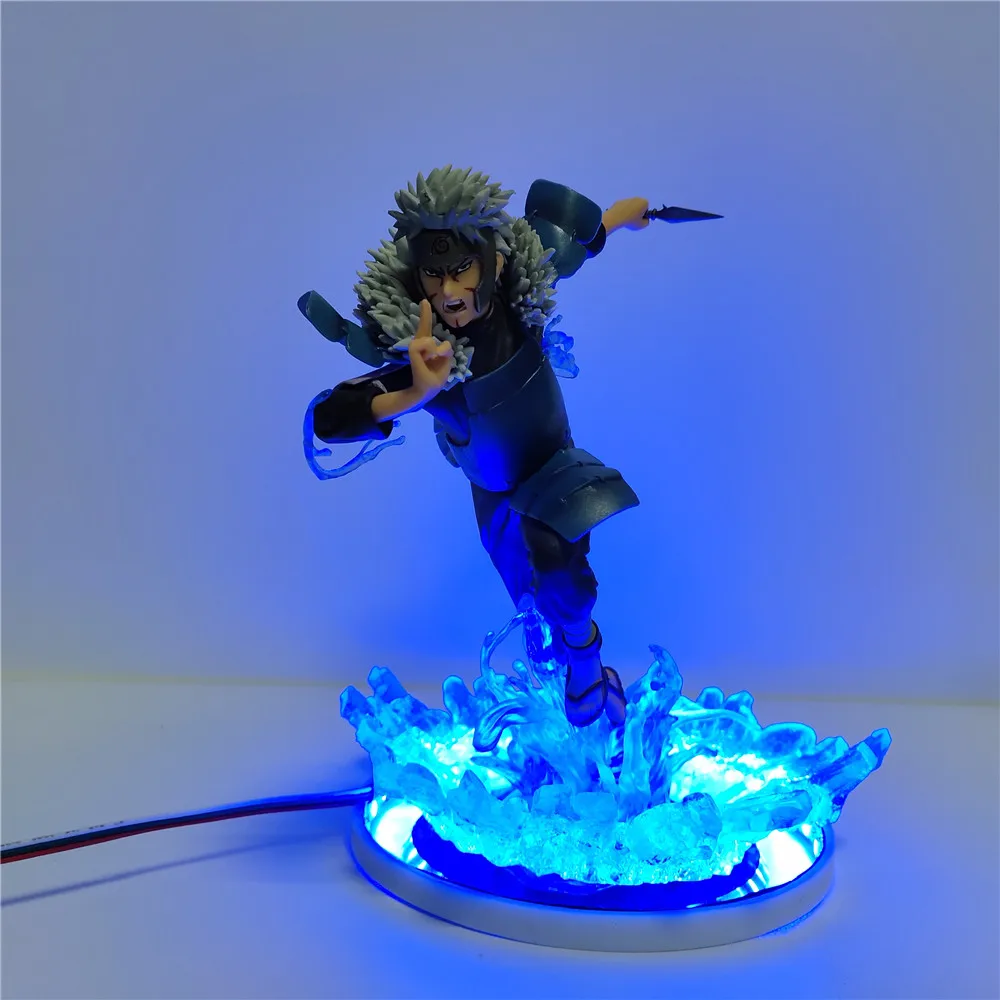 Наруто Senju Tobirama Фигурка DIY светодиодный ночной Светильник Аниме Фигурка Наруто Tobirama синий эффект ПВХ Модель коллекционные игрушки