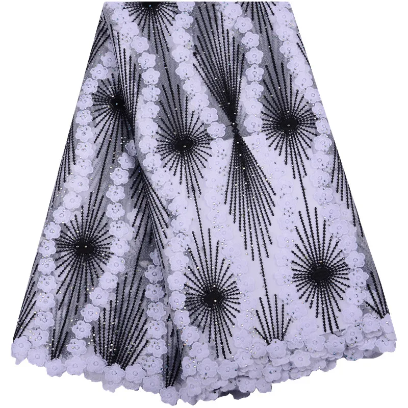 Лидер продаж 2019 африканская кружевная ткань французская вышивка тюль с бусинами