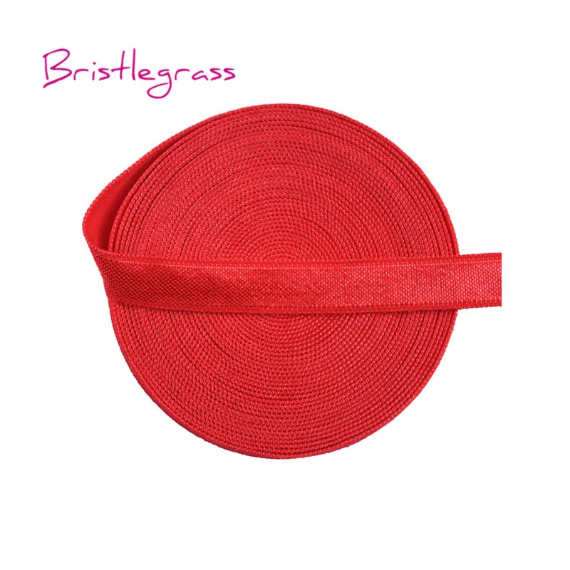 Poppy Red BRISTLEGRASS 5 Ярд 3/" 10 мм твердые блестящие не откидные эластичные спандекс атласная лента бюстгальтер ремень платье с повязкой кружевной отделкой DIY шитье - Цвет: Poppy Red