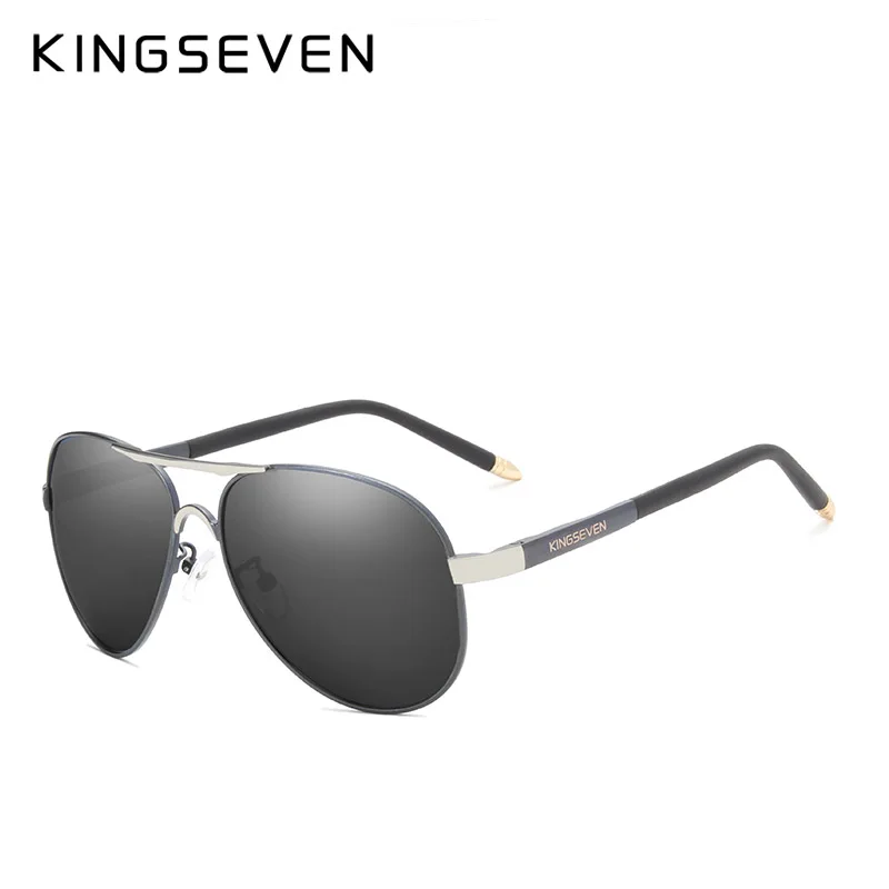 C02 Gun Gray KINGSEVEN, новинка, унисекс, алюминиевые поляризованные солнцезащитные очки, для женщин и мужчин, дизайнерские, для путешествий, вождения, солнцезащитные очки, классические мужские очки Gafas - Цвет линз: C02 Gun Gray