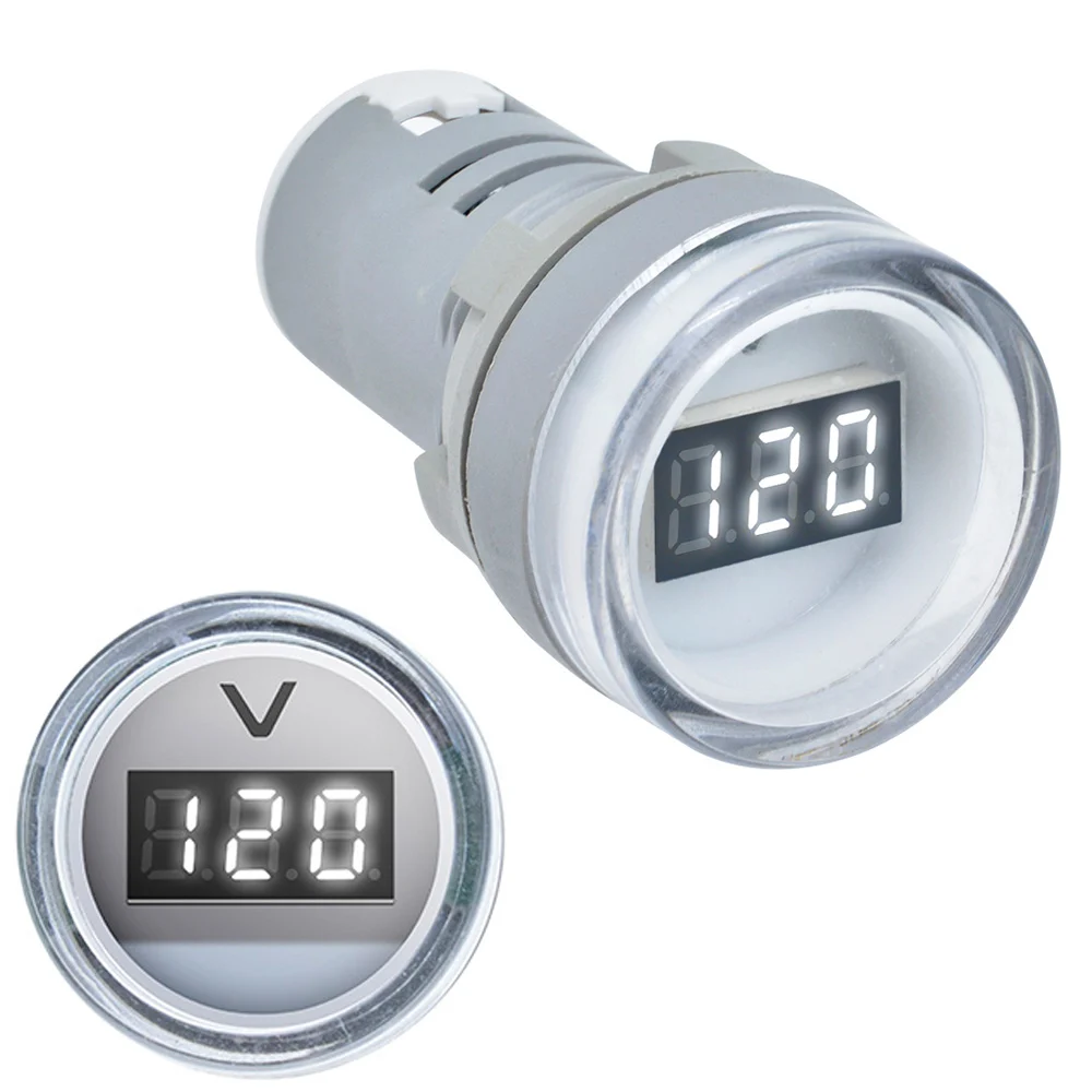 Белый 22 мм AD16 AD16-22DSV Тип AC 60-500 В Мини измеритель напряжения светодиодный цифровой дисплей Вольтметр переменного тока индикатор светильник/Пилотная лампа 110 В 220 В - Цвет: Белый