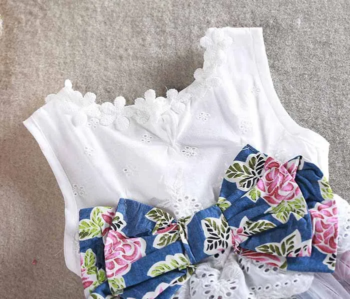 Toddler Girls Princess Lace Dress with Bow, Butterfly Flower, and Ruffles - Cute Baby Sundress for Children image 3