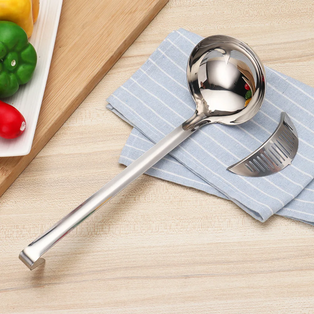 Stainless Steel Soup Hot Pot Spoon Long Handle Cooking Tools Filter | Дом и сад