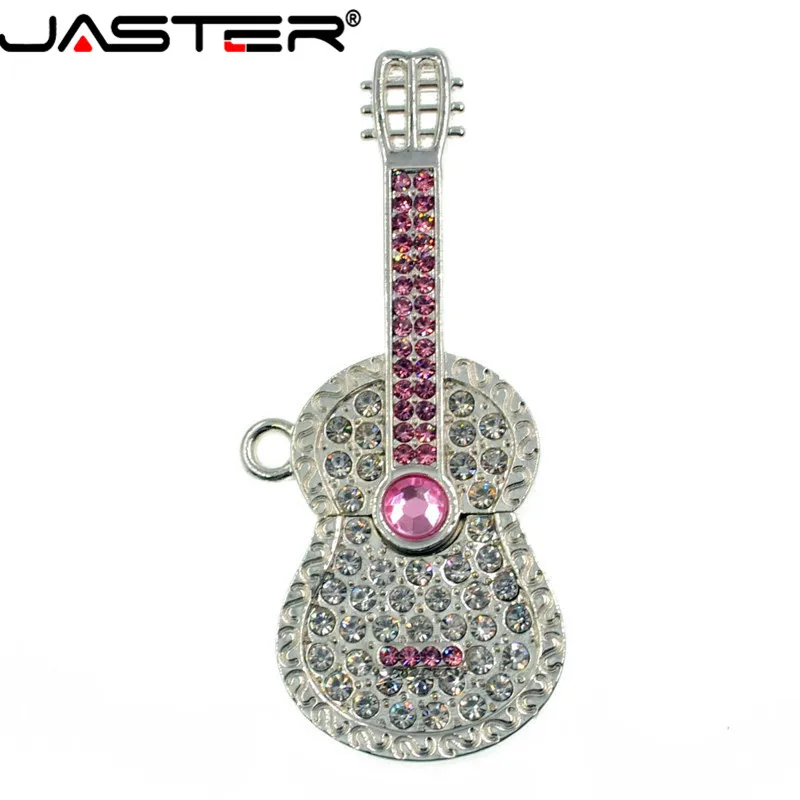 JASTER гитара USB флэш-накопитель алмаз/Ювелирная скрипка ручка привода 8 ГБ 16 ГБ 32 ГБ U диск с брелком флешки
