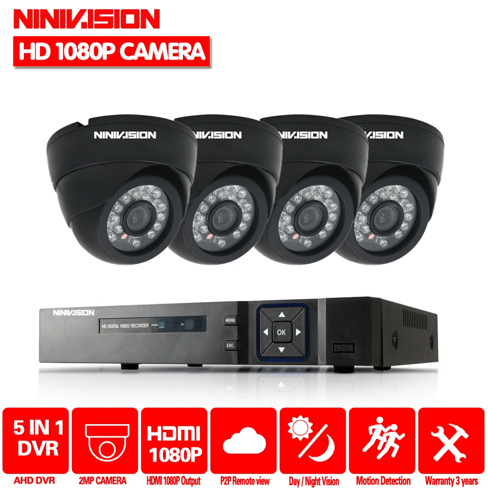 Камера видеонаблюдения 4 канала AHD DVR P2P HDMI H. 264 гибридная 1080P купольная камера