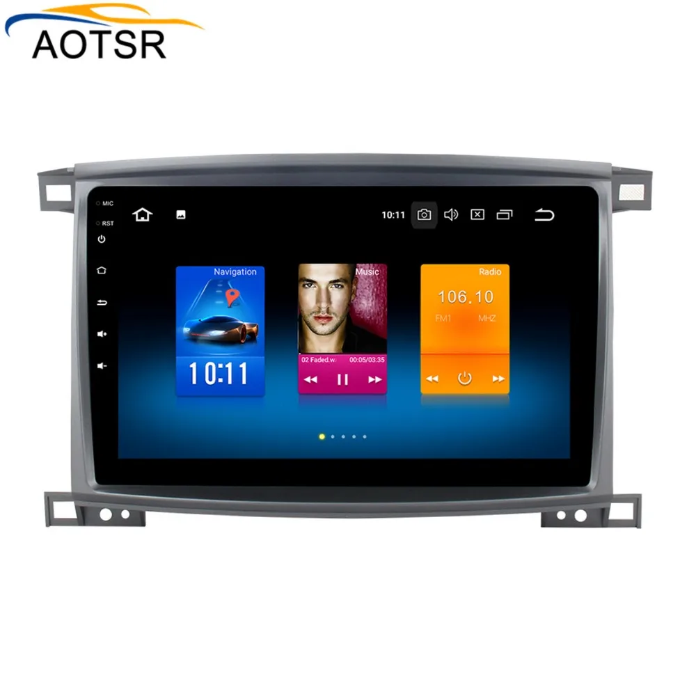 10 2 &quotAndroid 8 0 автомобильный dvd мультимедийный плеер для Toyota Land cruiser 100 LC 2003 2008 gps
