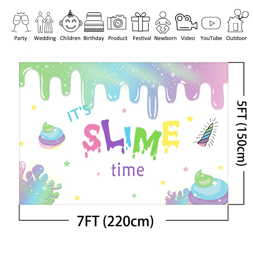 Единорог Slime вечерние фон блеск слизи фоны для фотографий в день рождения Для