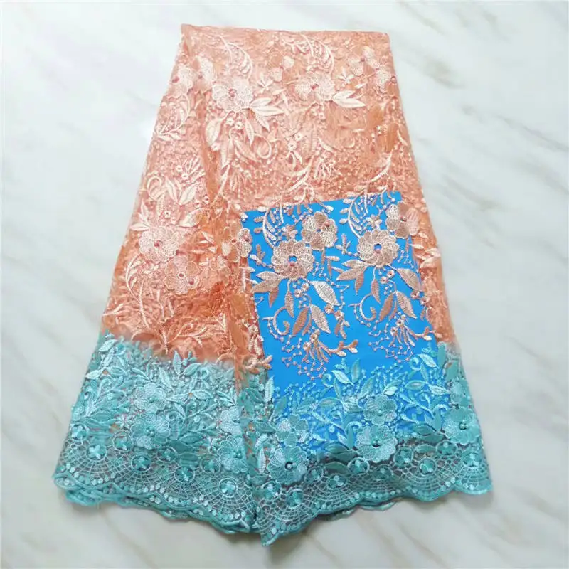 Кружевная ткань с камнями 5 ярдов модная африканская кружевная 2019 высокое