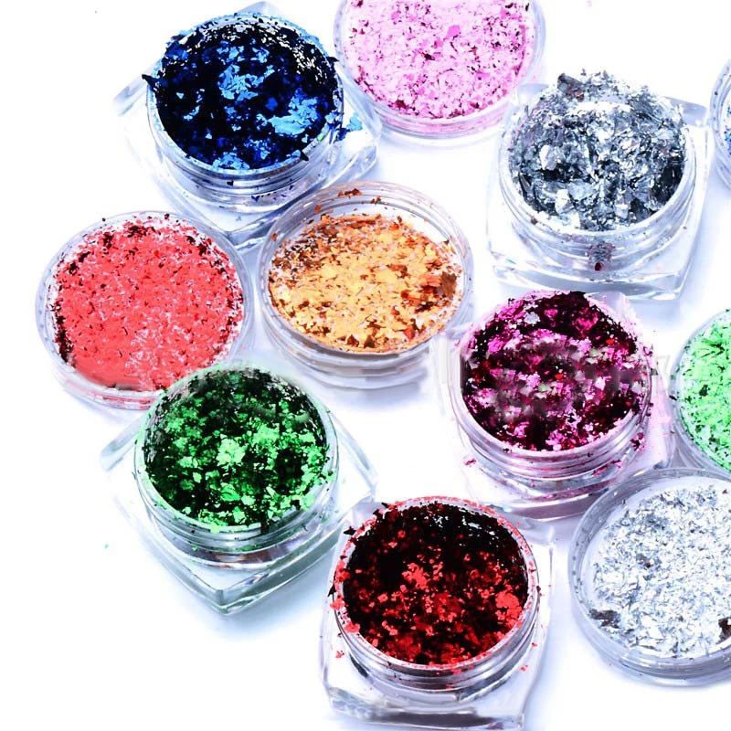 Красочные Волшебные зеркальные блески Хамелеон хлопья для ногтей блестки