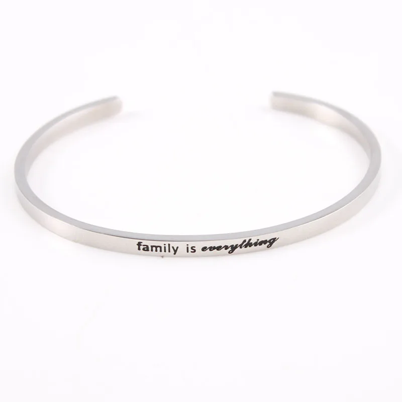 

2017 Stainless Steel Engraved Letter "do not look back" Bangle Positive Inspirational Mantra Bracelets & Bangles for Girl Gift