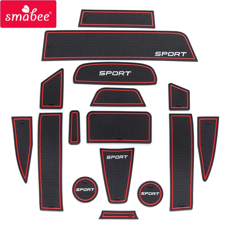 smabee Gate slot pad Interior Door Pad/Cup for LADA granta GRANTA SPORT Non-slip mats red/white pvc 16pcs |