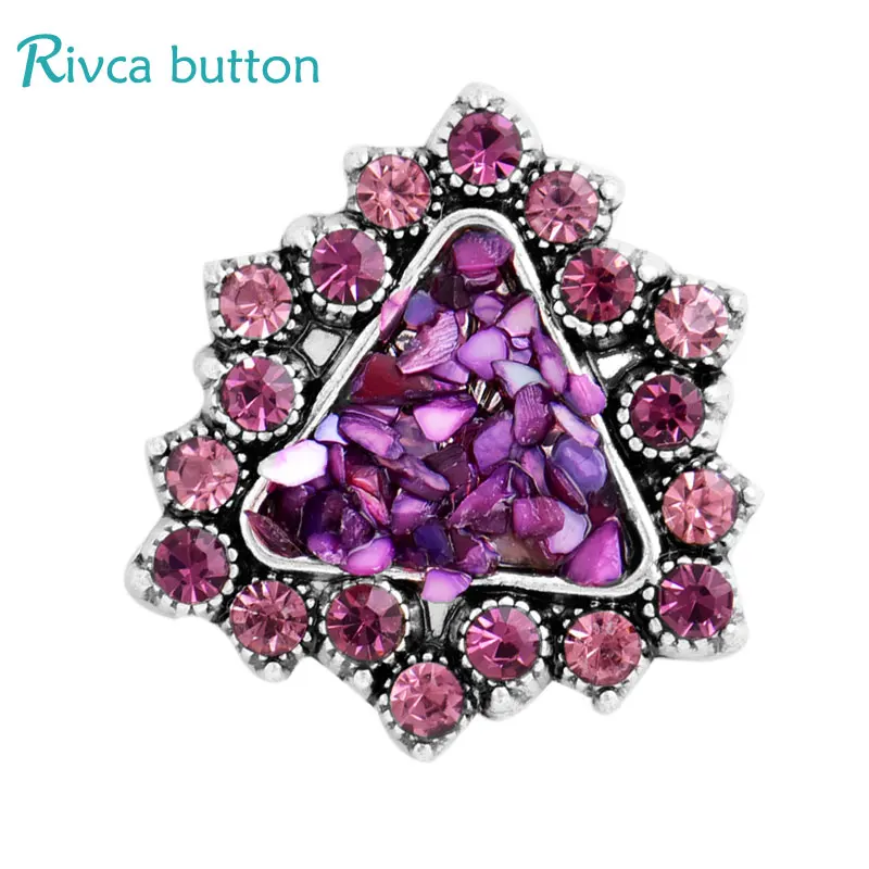 D03437 Rivca Snap Button Jewelry Crystal style 18mm Bracelets Men Colorful Rhinestone Charm For Women | Украшения и аксессуары