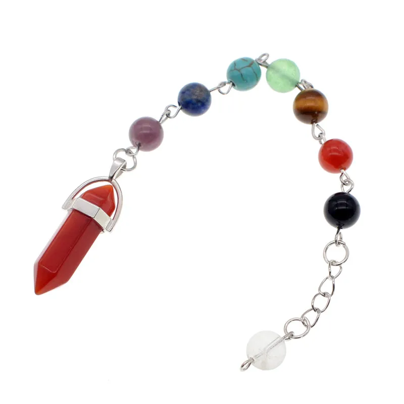 

Crystal Pendulum 7 chakra stone Healing crystals Pendant Handmade Spiritual Dowsing