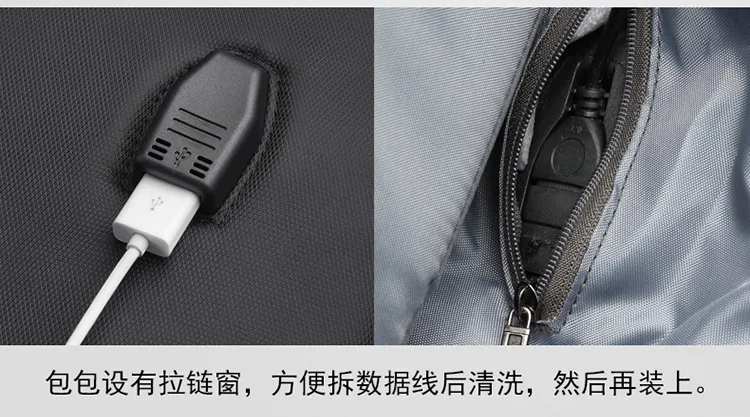 Мужской рюкзак с зарядкой через usb, черный водонепроницаемый нейлоновый рюкзак для мужчин, Большой Вместительный рюкзак Mochila