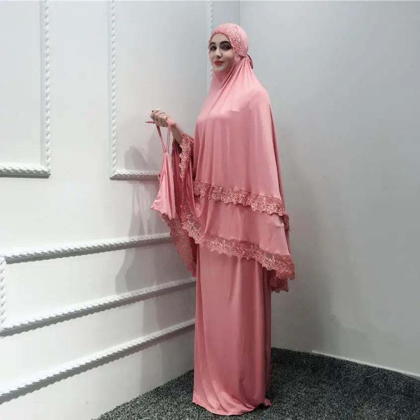 Длинные мусульманские халаты abaya кружевной шарф с арабским исламским рамаданом