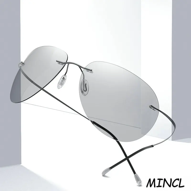 Очки солнцезащитные мужские без оправы титановые ультралегкие гибкие