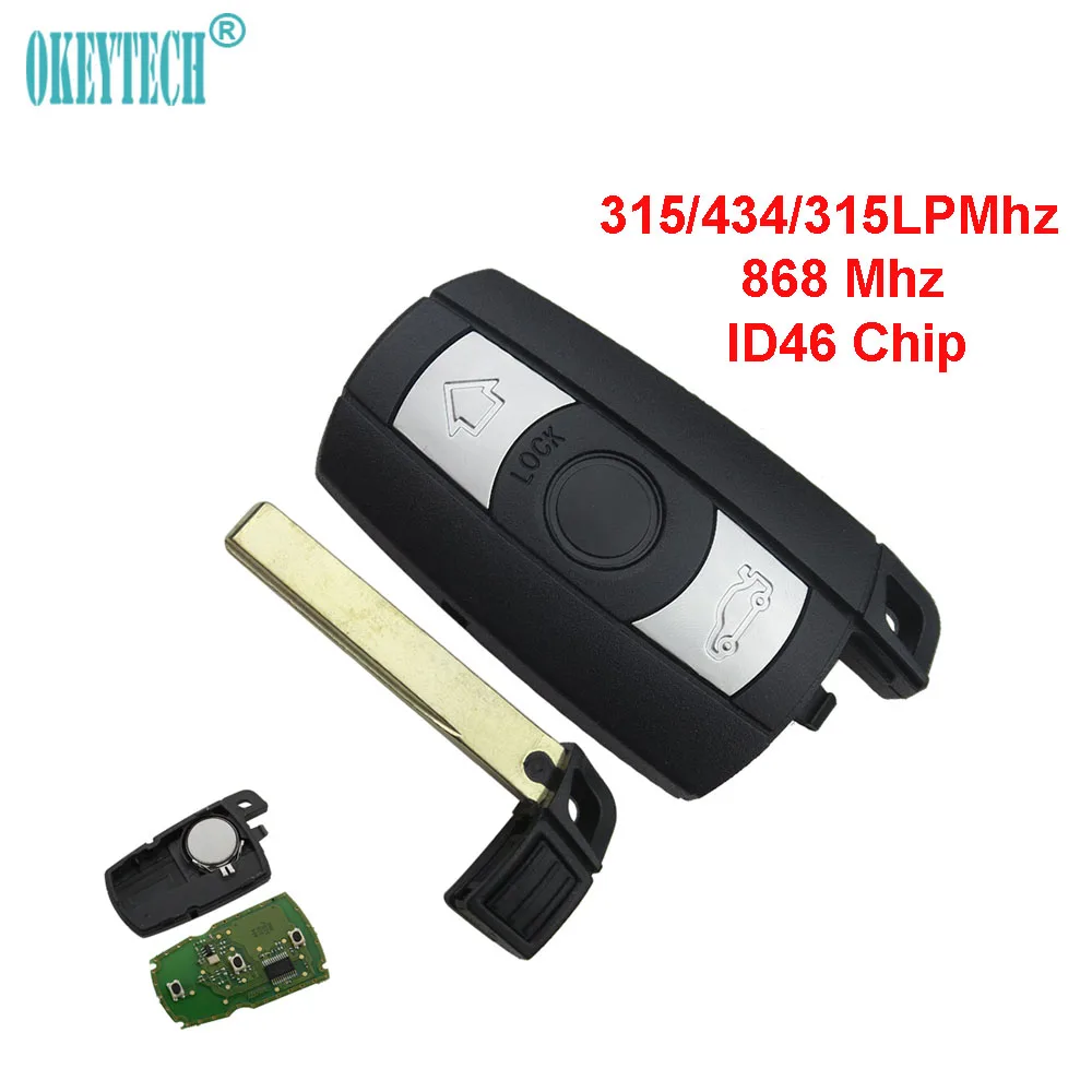 OkeyTech для BMW Key Smart Card дистанционный брелок CAS3 315/434/315LPmhz 868Mhz 3 кнопки 5 серии с чипом
