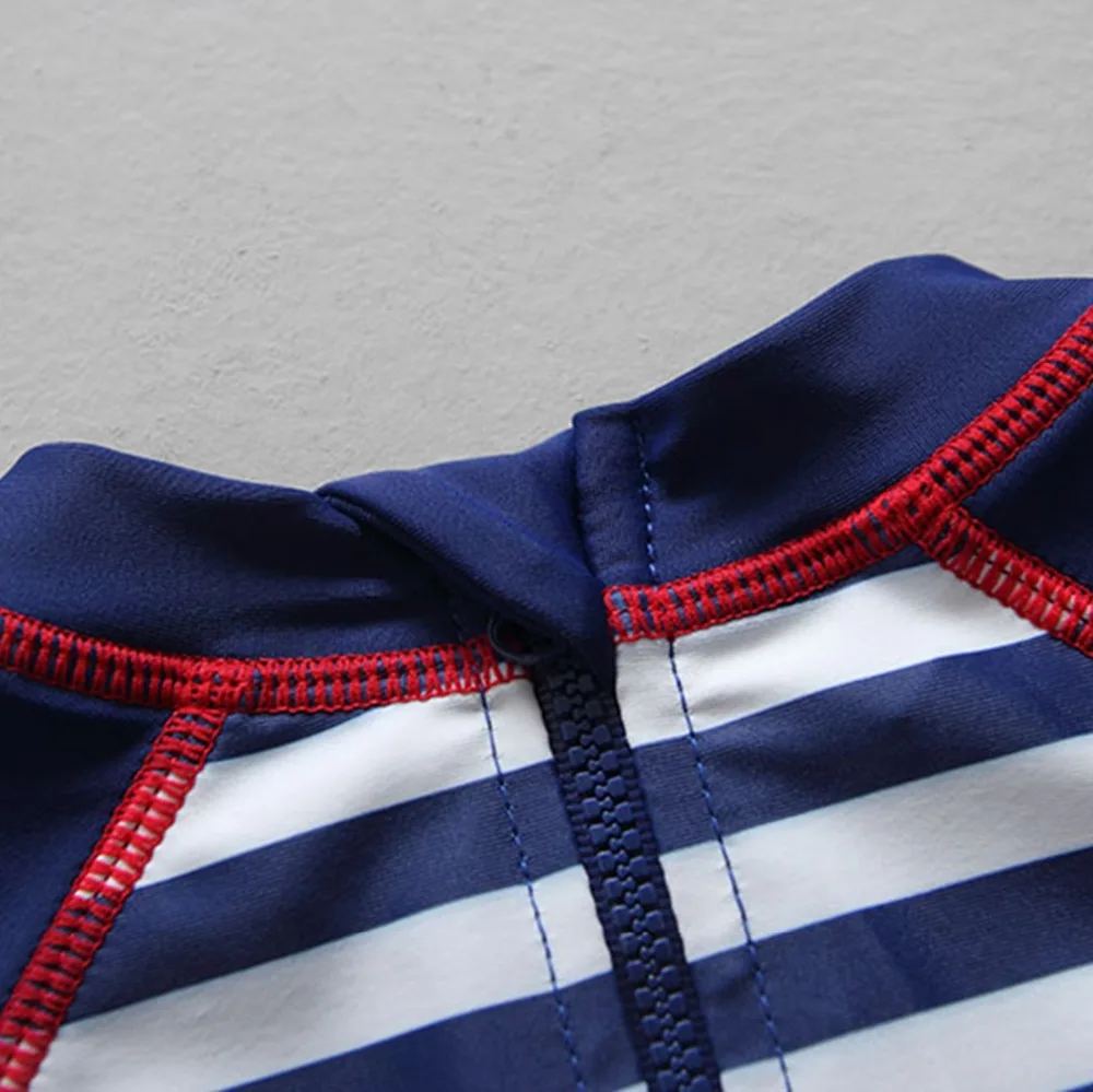 УФ купальник для маленьких детей Детский в полоску мальчиков цельнокроеная