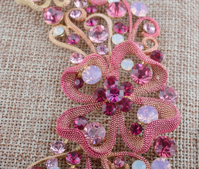 Свадебное ожерелье серьги набор горный хрусталь бабочка цвет краски Кристалл