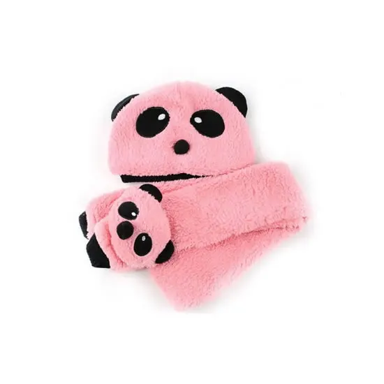 Модная шапка-панда для маленьких девочек Шапка-бини + шарф-воротник головной убор