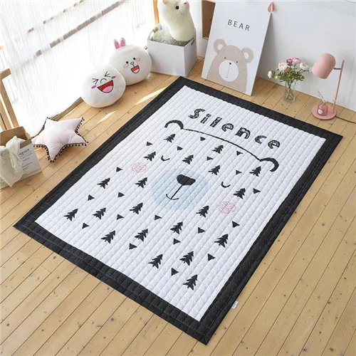 mouse tree Мультяшный игровой коврик 150*200 см, большой ковер, противоскользящий ковер для детской комнаты, прямоугольный коврик из хлопка, напольный коврик с пандой, напольный коврик с кроликом - Цвет: mouse tree