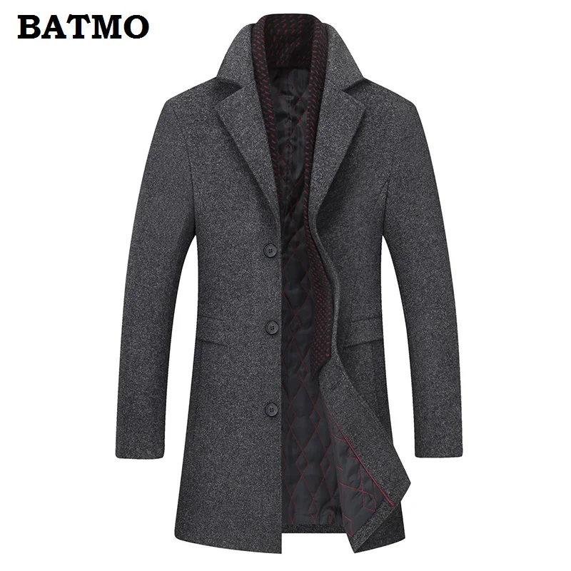 Новое поступление 2019 осенне зимнее высококачественное шерстяное пальто BATMO для