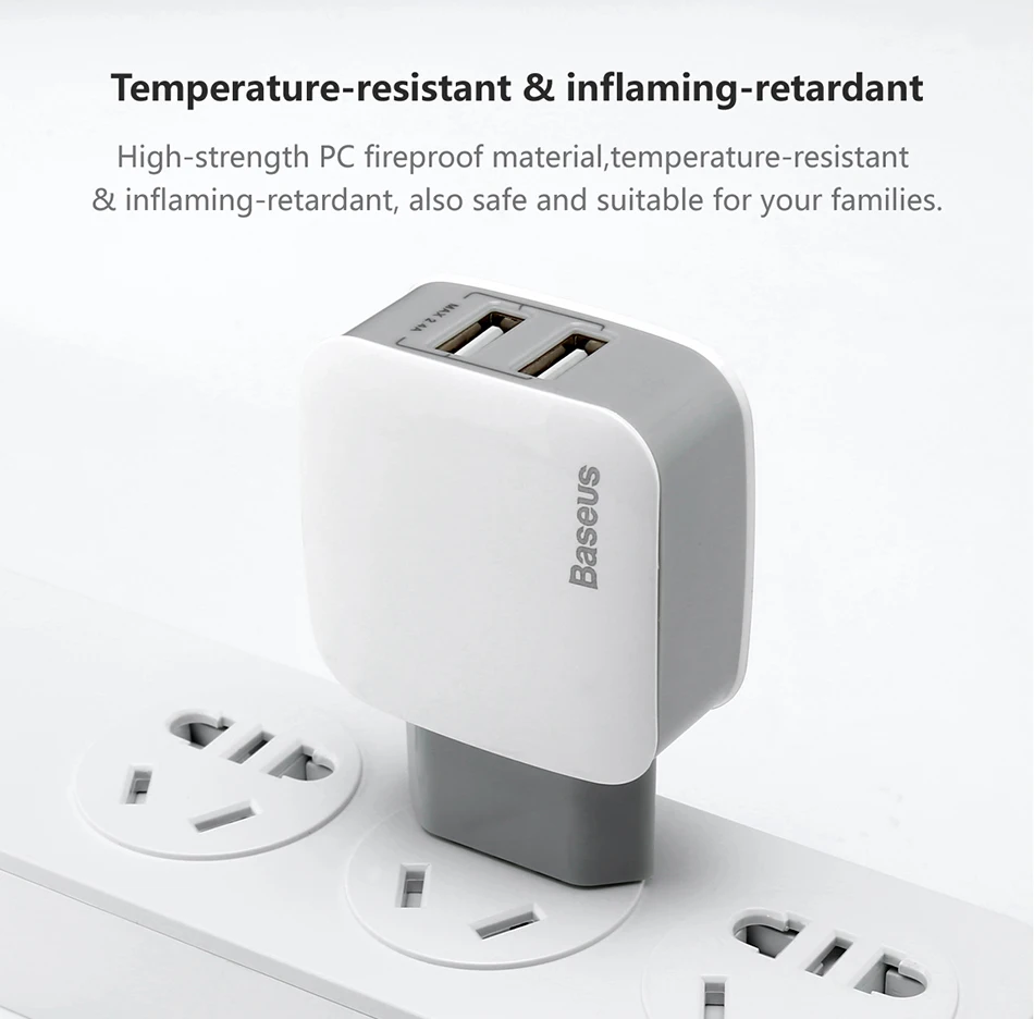 Baseus 2 USB EU зарядное устройство штекер для samsung huawei Xiaomi двойной USB порт путешествия настенное зарядное устройство USB ЗУ для мобильного телефона адаптер 5V2. 4A
