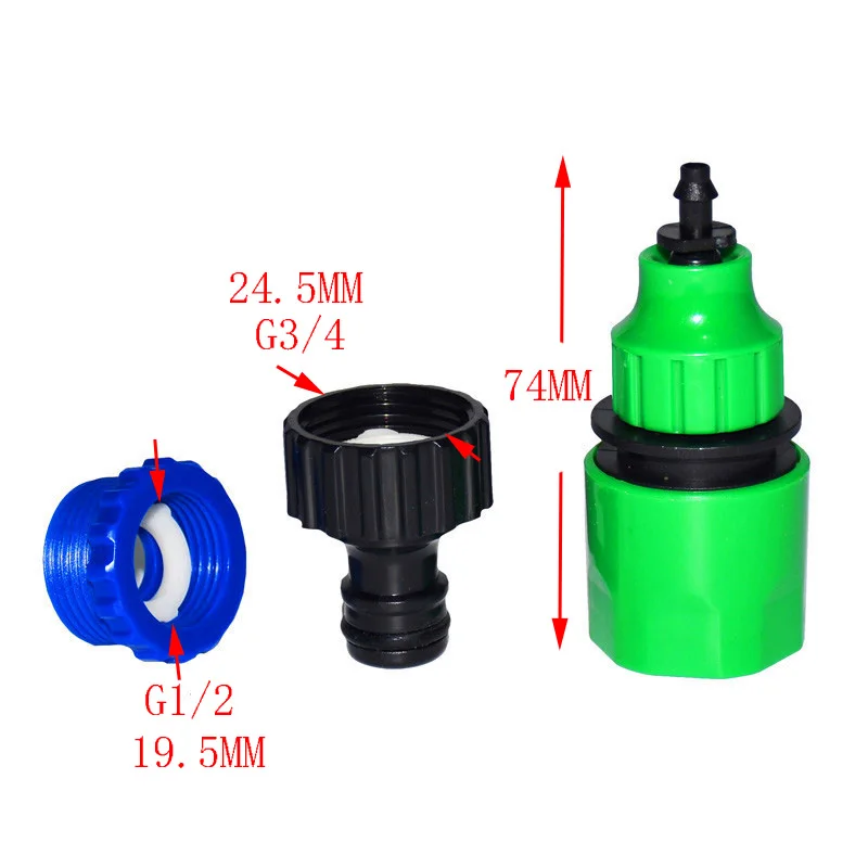 10 шт. садовый шланг с резьбой 3/4 дюйма до 1/4 дюйма|garden hose quick connector|hose connectorgarden connector |