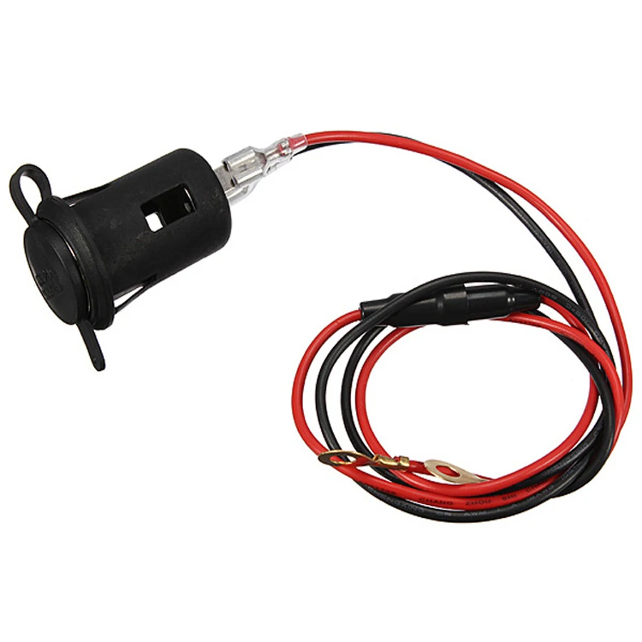 24V 12V Motorcycle Female Cigarette Lighter Socket Waterproof Motorbike Truck Tractor RV Car Power Sockets Port With Cable 60CM |