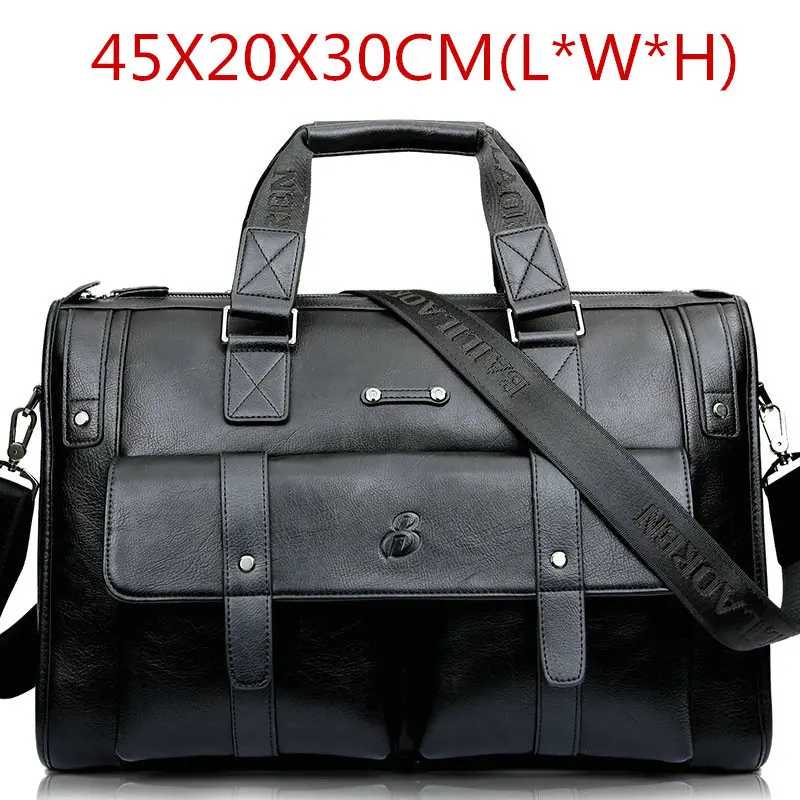 Black Size L Мужской кожаный черный портфель, деловая сумка, сумки-мессенджеры, Мужская винтажная сумка на плечо, мужские большие дорожные сумки для ноутбука - Цвет: Black Size L