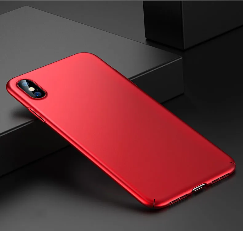 Red Ультратонкий дышащий жесткий чехол с эффектом потертости для iPhone 11 Pro X XR XS MAX Противоударная матовая Защитная крышка для iPhone 7 8 6 6s Plus - Цвет: Red
