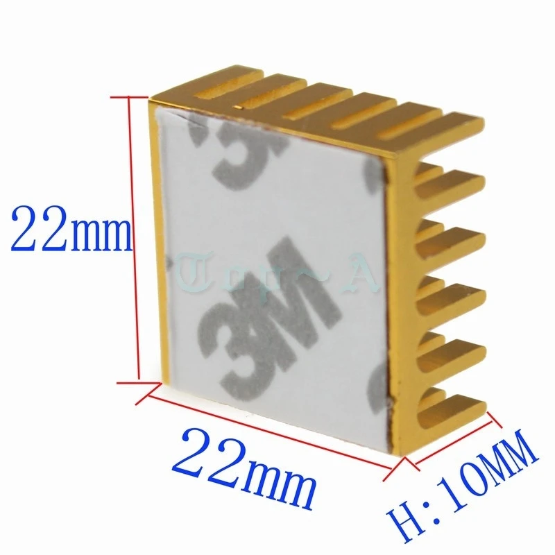 Gdstime 100 шт. 22x22x10 мм радиаторы VGA CPU LED IC Радиатор с 3 М лента охлаждения алюминиевый