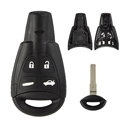 4 track blade OkeyTech автомобильный чехол для дистанционного ключа, 4 кнопки для SAAB 9-3 93 2003-2007, неразрезанное лезвие, смарт-карта, пустая замена, брелок без ключа - Количество кнопок: 4 track blade