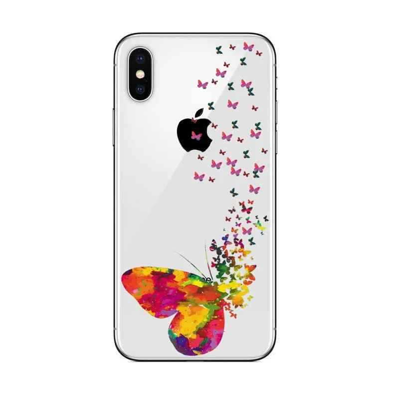 Чехол для iPhone X чехол 5 6 6S 7 8 Plus XS Max XR с милыми животными мягкий из ТПУ