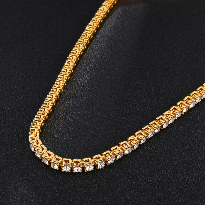 Мужское ожерелье s Iced Out 1 ряд Стразы колье Bling Crystal теннисная цепочка на шею для мужчин хип-хоп ювелирные изделия Прямая поставка