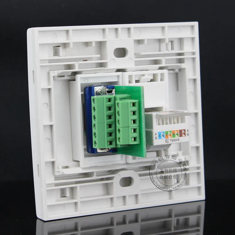 Настенная панель с 2 портами VGA и RJ45 Cat5e лицевая розетка 86*86 мм домашний адаптер|rj45