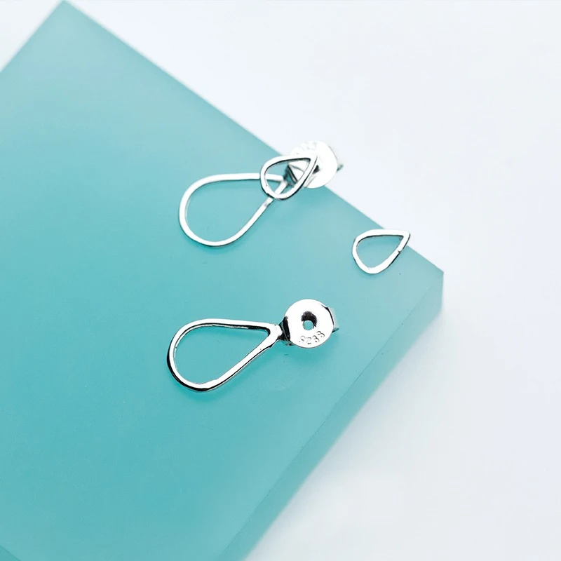 Женские серьги гвоздики из серебра 100% пробы в виде слезы|Серьги-гвоздики| |