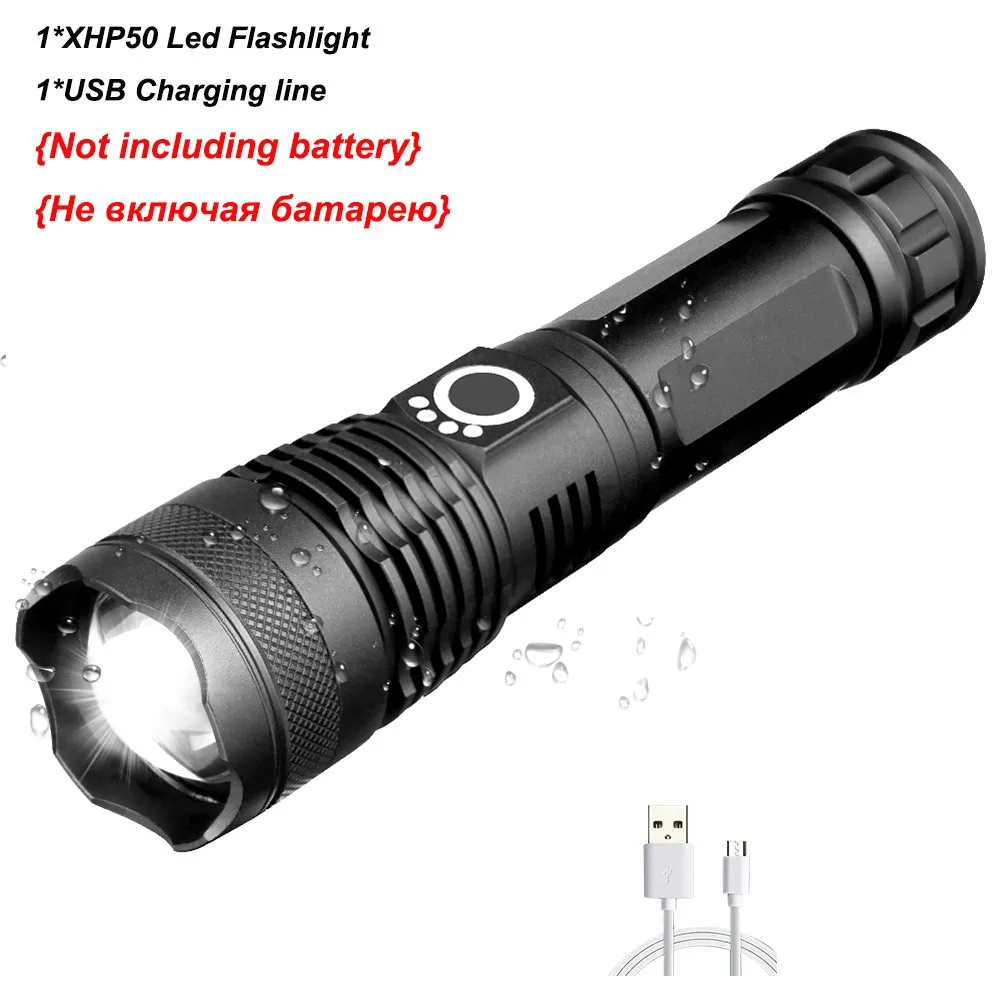 5 режимов лампы xhp50.2 мощный светодиодный фонарик Micro USB Перезаряжаемый Zoom СВЕТОДИОДНЫЙ Фонарь xhp50 18650 или 26650 Аккумулятор для охоты - Испускаемый цвет: Option D
