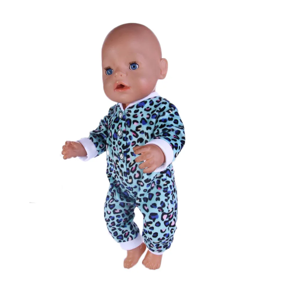 ZXZ куклы Baby Born Одежда синий Леопардовый Костюм из нескольких предметов Fit 43 см Zapf