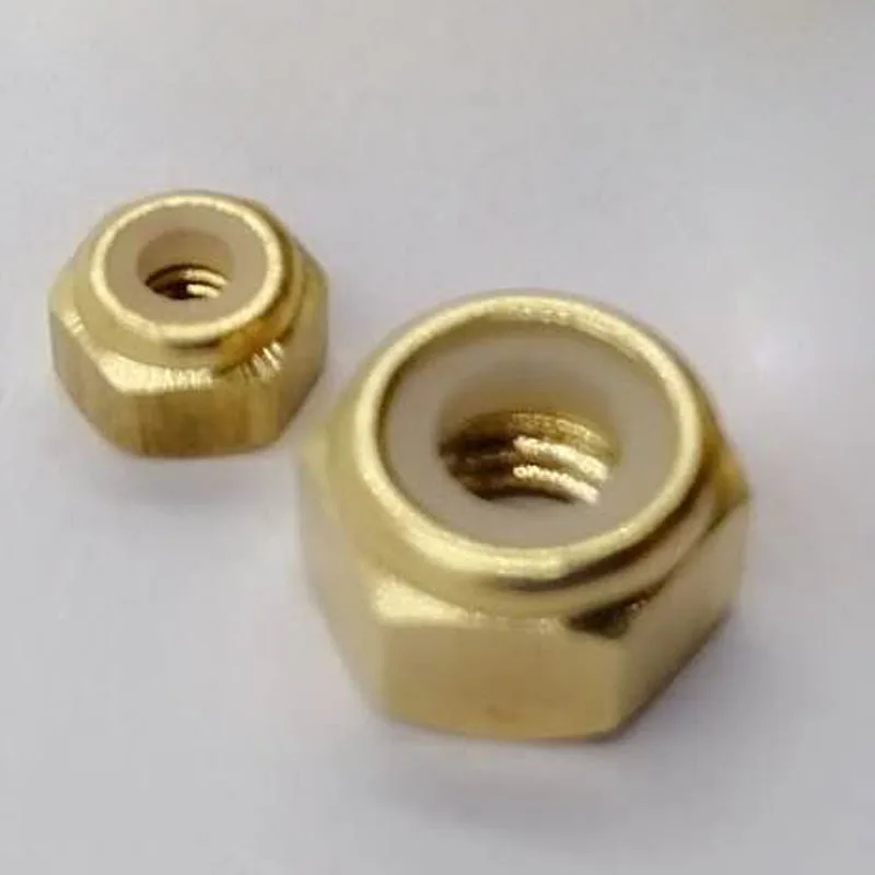10pcs M5 M6 M8 brass Hexagon Nylon lock Nut Self-locking copper nuts | Обустройство дома